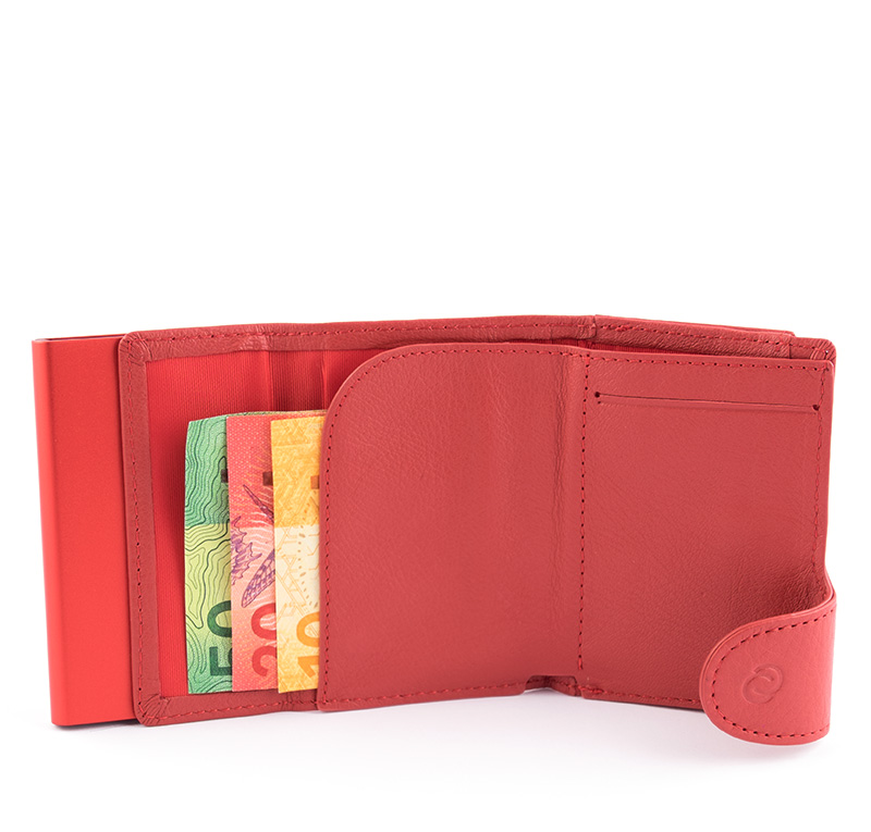 Porte-monnaie et cartes RFID en cuir Vintage Rouge Ciliegia Portemonaie et cartes cuir