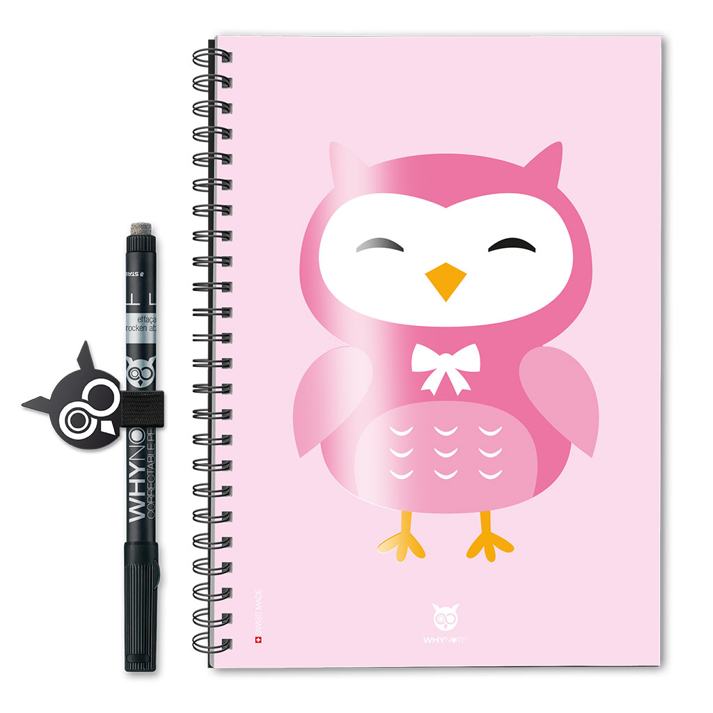 Whynote Book Eco - A5 - Cartoon Owl Pink Whynote Book Eco - A5 - Cartoon Owl Pink