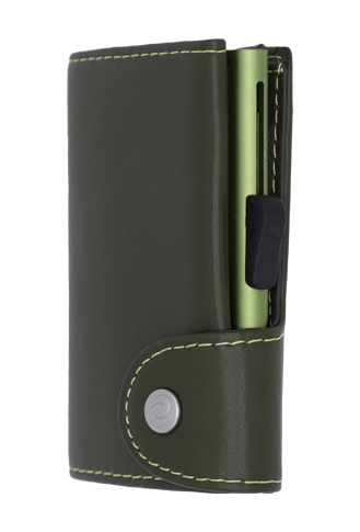 Porte-Cartes RFID Cuir Olive - Boîtier Vert Porte-Cartes RFID Cuir Olive - Boîtier Vert
