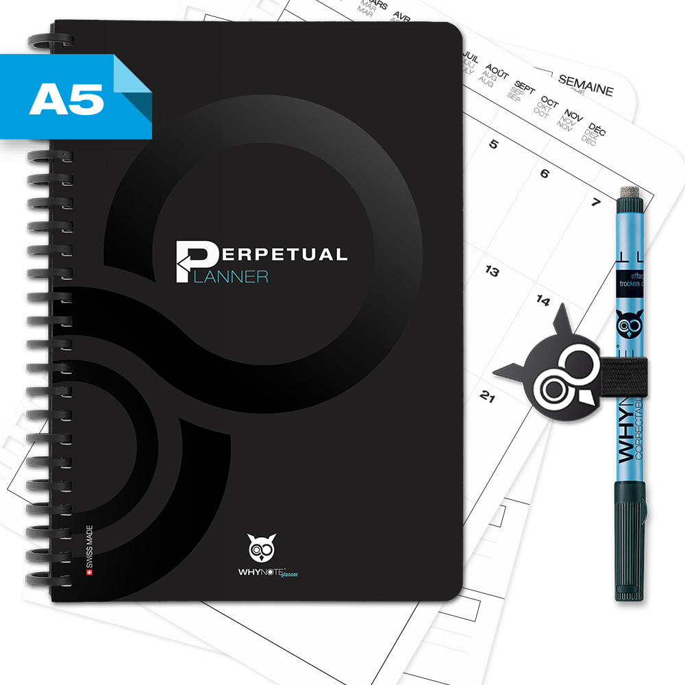 WhyNote Perpetual Planner A5 Noir - Perpetual Planner - WhyNote - Boutique  - Montres-Leurs