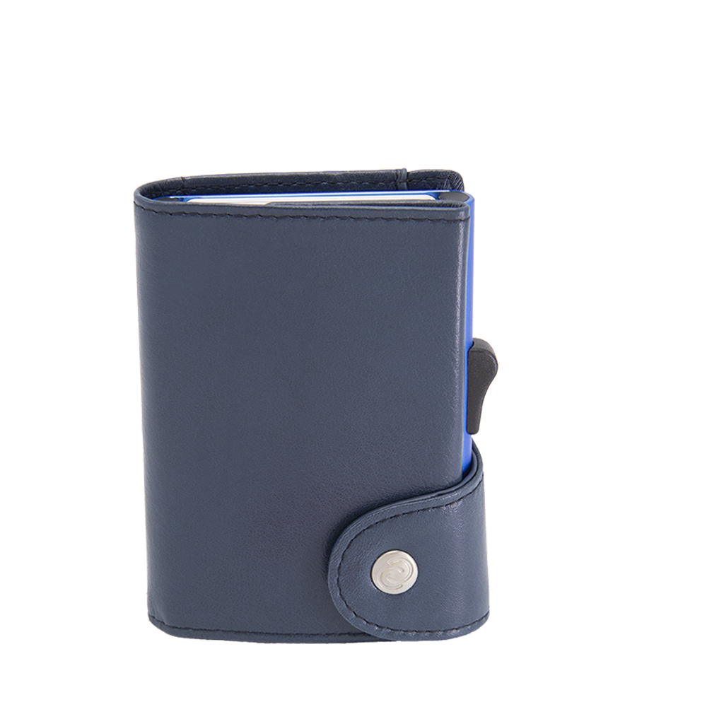 Porte-cartes XL RFID cuir Bleu Cobalt Porte-cartes XL cuir