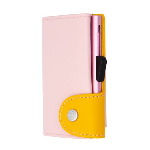 Porte-monnaie et cartes RFID en cuir Blush / Saffron Porte-monaie et cartes cuir 
