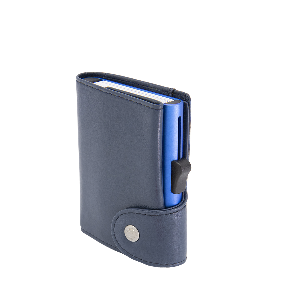 Porte-cartes XL RFID cuir Bleu Cobalt Porte-cartes XL cuir