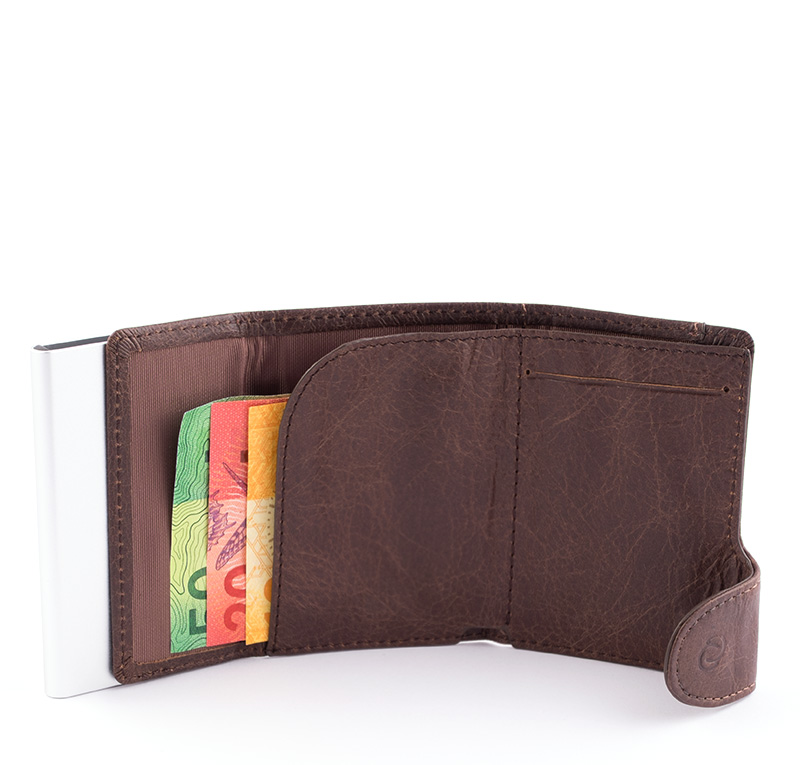 Porte-cartes RFID cuir Brun Foncé Buffalo Porte-cartes Cuir Prestige