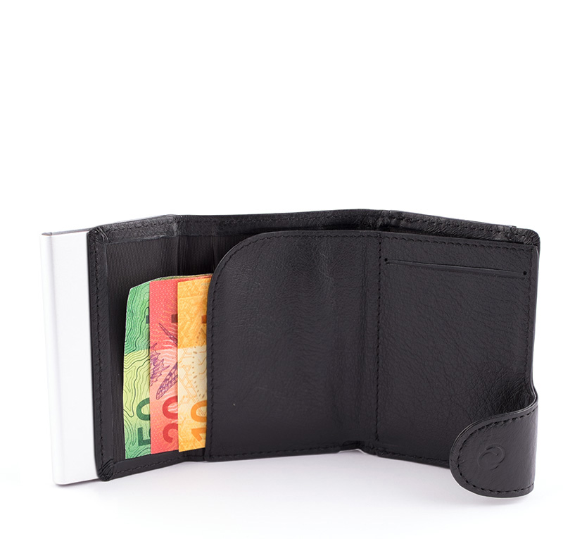 Porte-monnaie et cartes RFID en cuir Vintage Noir Porte-monaie et cartes RFID cuir 
